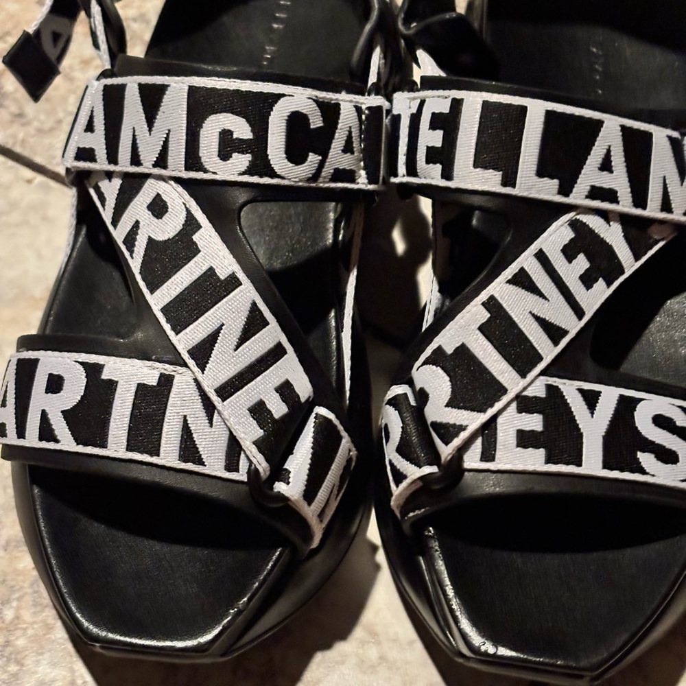 Stella McCartney Monochrome Logo Sandals